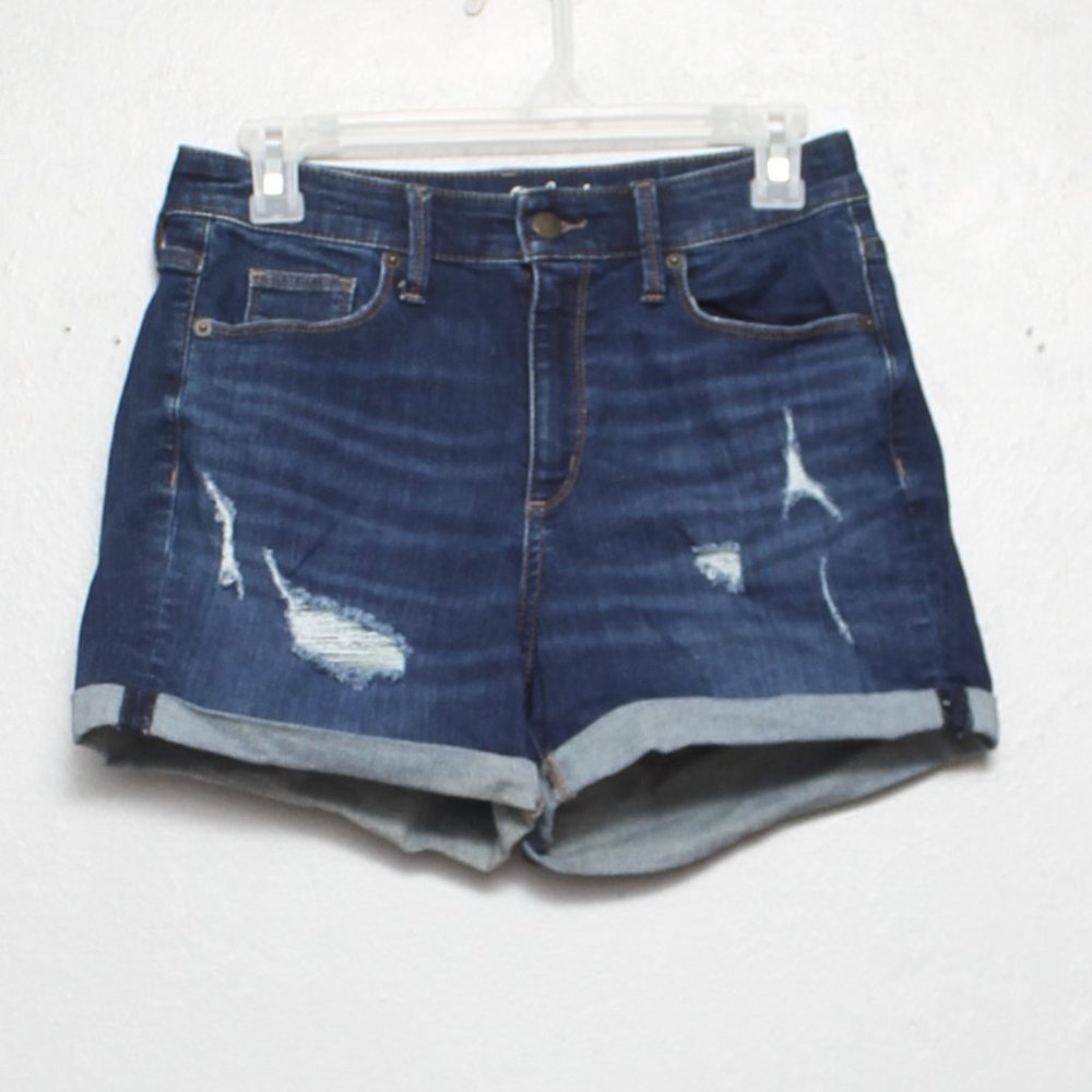 Universal Thread Dark Blue Distressed Denim Shorts
